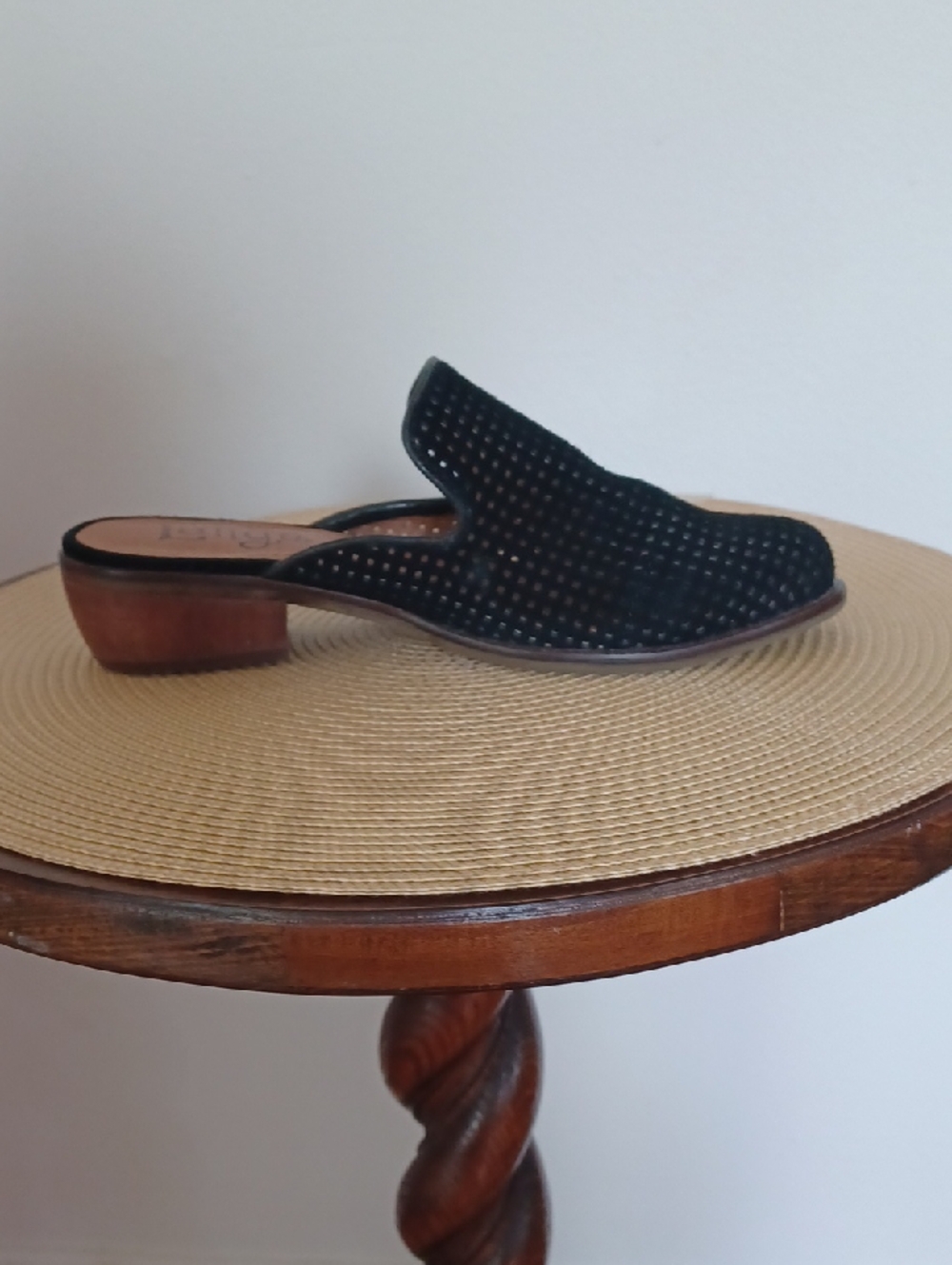 Latigo Black Perforated Leather Slip-On Women’s'6  Mules 2" Heels